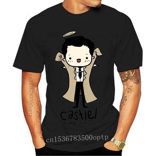 [S-5XL] เสื้อยืดแขนสั้น พิมพ์ลาย Supernatural s Spn Brothers Castiel Angel Of The Lord สีเทา สําหรับผู้ชาย 665934