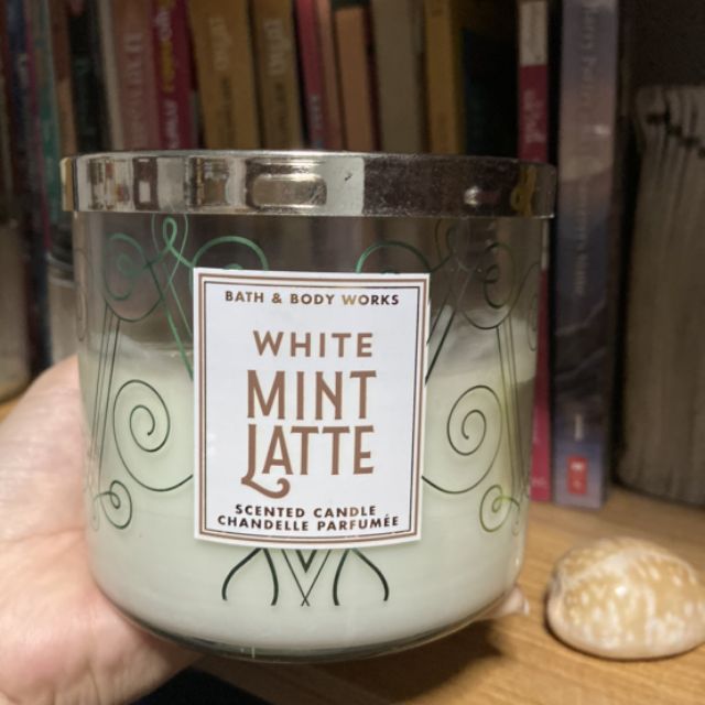 เทียนหอม Bath and body works มือสอง กลิ่น White mint latte sizeใหญ่3wicks
