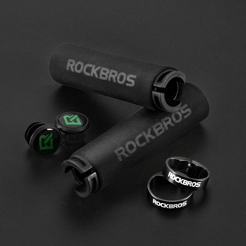 ROCKBROS Bicycle Grips MTB Sponge Handlebar Grips Anti-skid Shock-absorbing Soft Bike Grips Ultraligh