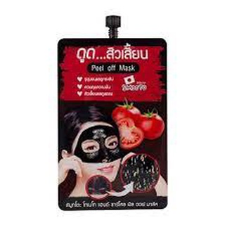 Smooto  Tomato&amp;Charcoal Peel off Mask มาส์คลอกสิวเสี้ยน แบบซองขนาด 10 กรัม