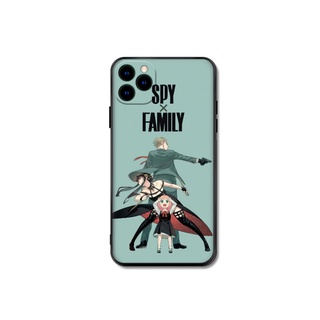 เคสโทรศัพท์มือถือ แบบนิ่ม ลายการ์ตูนอนิเมะ Spy Family สีดํา สําหรับ IPhone 13 Pro Max 11 12 IPhone 7 8 Plus SE 2020