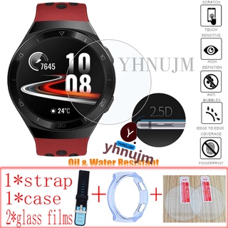 ฟิล์มกระจกนิรภัย กันรอย ความแข็ง 9h ขอบโค้ง 2.5d สำหรับ huawei watch gt 2e watch case TPU for huawei gt2e watch strap