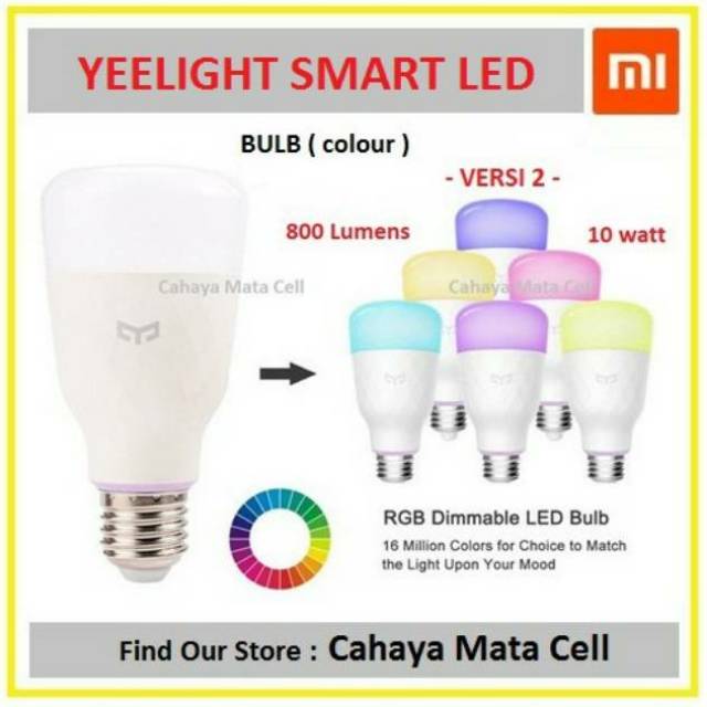 Yeelight YLDP06YL หลอดไฟ LED อัจฉริยะ ทรงกลม สีขาว+สี