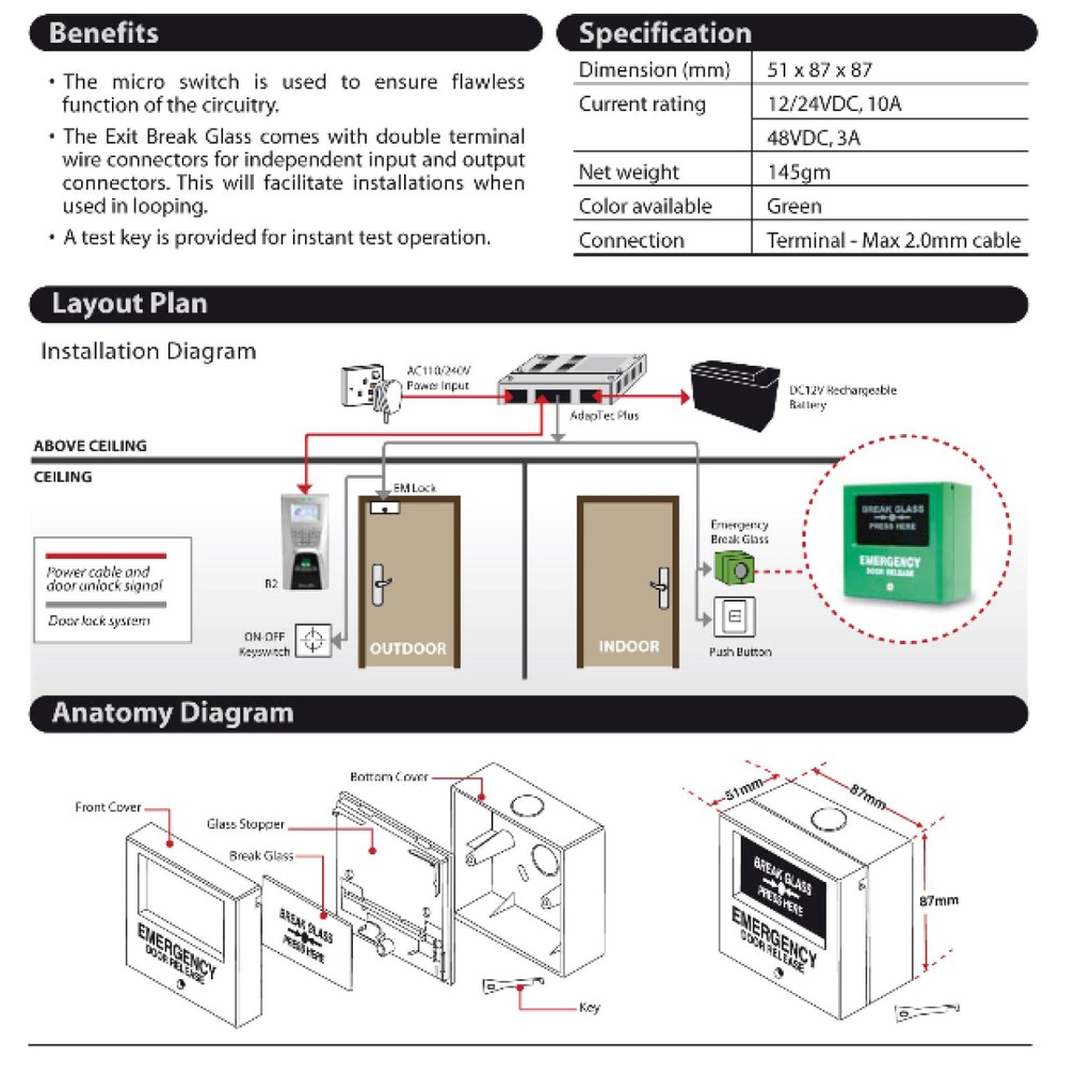 CM-ABK900A HIP ปุ่มกดฉุกเฉิน (Break glass) By Vnix Group