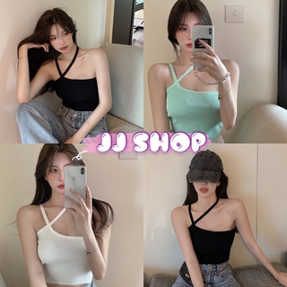 JJ Shop​💜​พร้อมส่ง เสื้อสายเดี่ยวไหมพรม 4สีผ่าร่องสบายมาก "70070" -N