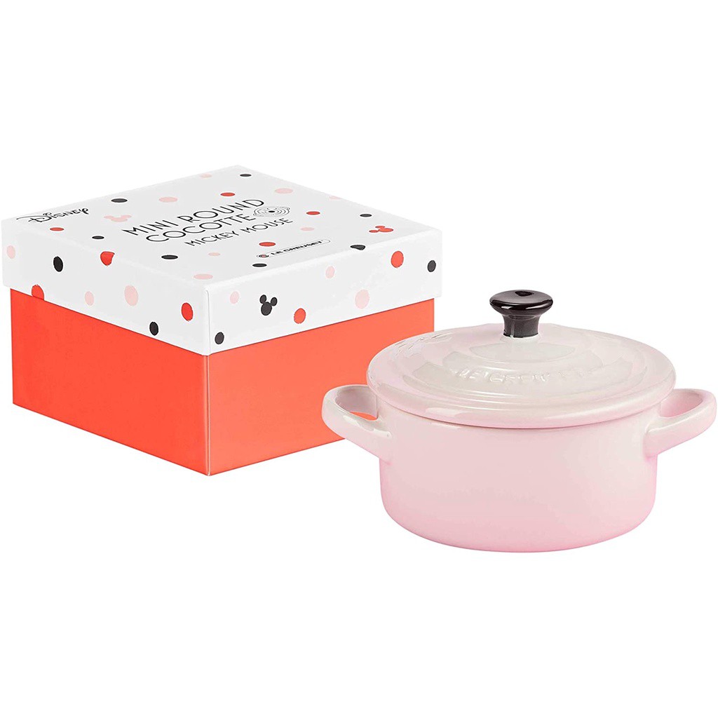 [ส่งฟรี✈] Le Creuset Mini Cocotte Mickey Mouse Shell Pink Heat and Cold Resistant Microwave Oven Com