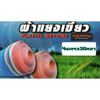 ผ้าแยงเขียว4เมตรx30หลา มุ้ง16ตา ใช้ตากข้าว ป้องกันแมลงให้กับสัตว์เลี้ยง มุ้งไนล่อนสีฟ้า ตาข่ายไนลอนกันแมลง