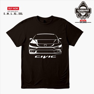 เสื้อยืดผ้าฝ้ายพิมพ์ลายแฟชั่น เสื้อยืด พิมพ์ลายรถยนต์ Honda Civic FB