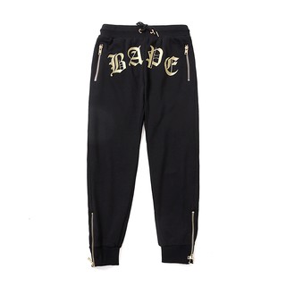 XXL พร้อมส่ง BAPE​ hot stamping embroidery zipper casual pants​