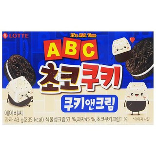 Lotte ABC Choco Cookie &amp; Cream 43g  จากเกาหลี