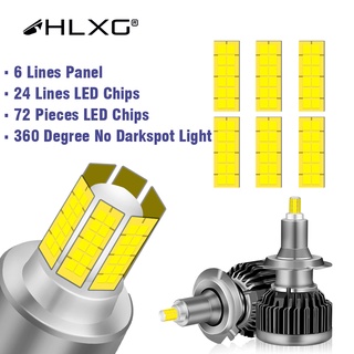 Hlxg หลอดไฟตัดหมอก led h4 เทอร์โบ CSP 20000LM 60W H8 H9 H11 9005 9006 HB3 HB4 360 led h7 canbus h1