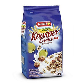 Familia Muesli Crunch Raisin Hazelnut แฟมิเลีย มูสลี่ ซีเรียลธัญพืช  ลูกเกดและเฮเซลนัท 500g.