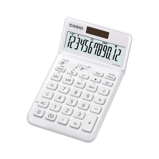 Casio Calculator เครื่องคิดเลข  คาสิโอ รุ่น  JW-200SC-WE แบบสีสัน ปรับหน้าจอได้ 12 หลัก สีขาว