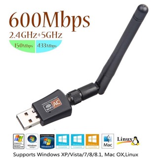 USB WIFI อะแดปเตอร์ USB Ethernet WiFi Dongle 600Mbps 5 GHz LAN USB Wi-Fi ADAPTER PC Antena Wi Fi Receiver