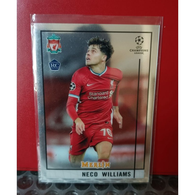 Neco Williams Liverpool card soccer RC Topps merlin