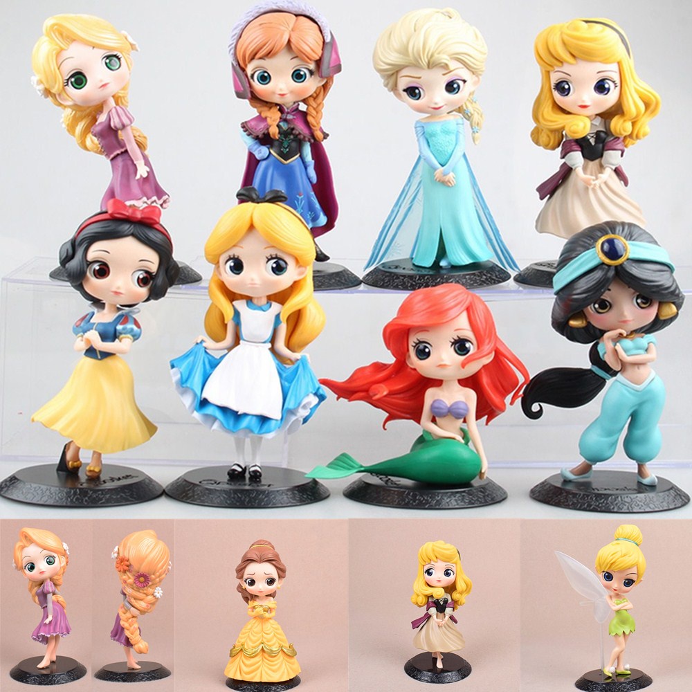 ของเล่นตุ๊กตาเจ้าหญิงดิสนีย์ Frozen Cinderella Alice Mermaid Snow White สําหรับตกแต่งเค้ก