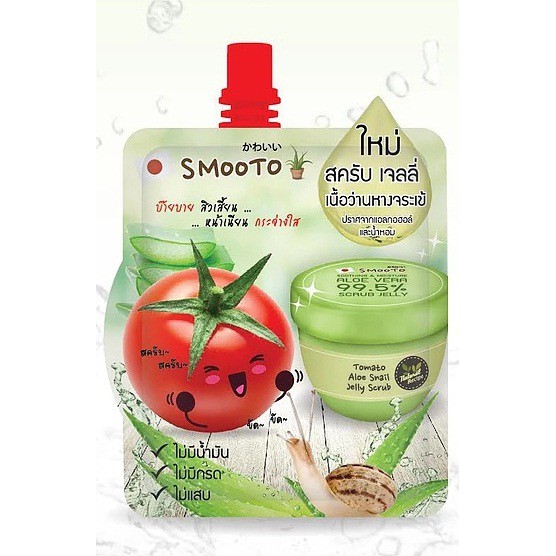 Smooto Tomato Aloe Snail Jelly Scrub à¸ªà¸„à¸£à¸±à¸šà¸¥à¸