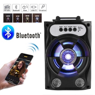 ลำโพง Bluetooth ไร้สาย, ซับวูฟเฟอร์ (รองรับไมโครโฟน, บลูทู ธ , USB, การ์ด TF, วิทยุ) ลำโพง Bluetooth พกพา, ไฟ LED สีสัน