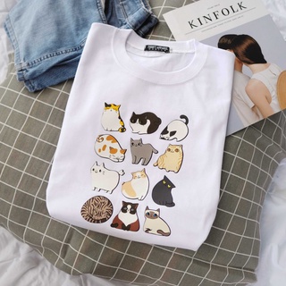 เสื้อยืดผ้าฝ้ายพิมพ์ลายขายดี ♨Kitty Cats ST | Thrift Apparel T-Shirt