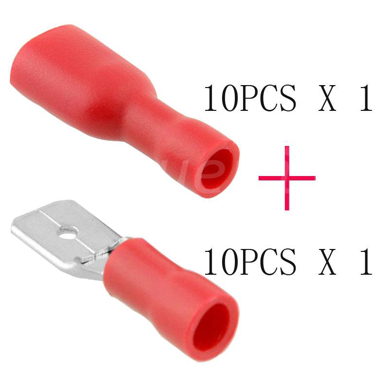 Red Fully Insulated Female electrical wire cable 12v Crimp Terminals