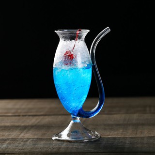 ♗✢✥Creative Vampire Cup ถ้วยค็อกเทลทนความร้อนโปร่งใสแก้วฟางถ้วยสุทธิ Red Cattail ถ้วย Spirit Mouse เครื่องดื่ม Cup