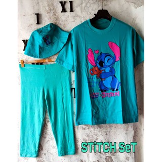 set3ชิ้น เสื้อยืด oversize+กางเกง เลกกิ้ง ขายาว4ส่วน+หมวก