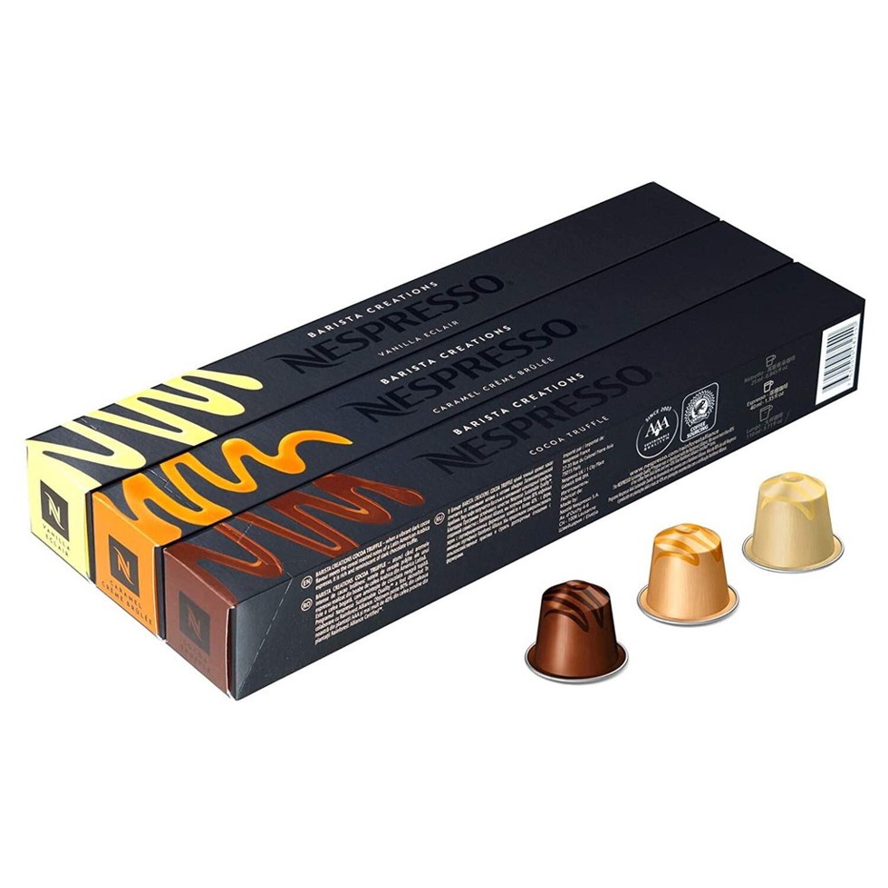 Nespresso Barista Creation Variety (Vanilla+Caramello+Cioccolatino) Ground Coffee Capsule 30 Capsule