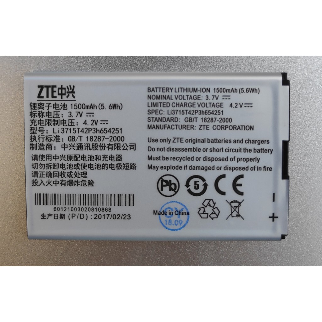 Battery สำหรับ ZTE Pocket WiFi Battery รุ่น MF30, MF50, MF51, MF60, MF62, MF65, MF65  Li3715T42P3h65