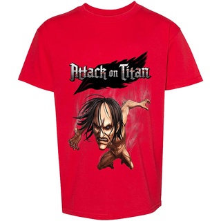 เสื้อยืดครอปAttack on Titan เสื้อยืดลําลองสําหรับ Unisex แขนสั้นพิมพ์ลาย Anime Series YouthS-5XL