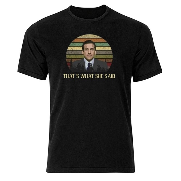 เสื้อยืดสีขาวเสื้อยืดคอกลม ผ้าฝ้าย พิมพ์ลาย Michael Scott That's What She Said สําหรับผู้ชาย และผู้ห