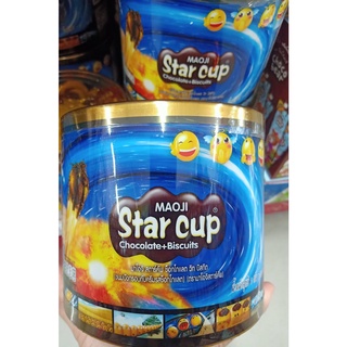 Star Cup สตาร์คัพ มาโอจิสตาร์คัพช็อคโกแลตวิท บิสกิต  ช็อกโกแลต ขนมเด็ก กระปุกเล็ก 100 ถ้วย  กระปุกใหญ่ 50 ถ้วย