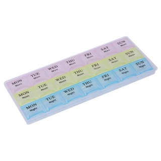 กล่องใส่ยา กล่องใส่ยาพกพา กล่องใส่ยา 7 วัน 21 ช่อง ตลับยา ตลับยาพกพา WEEKLY PILL ORGANIZER PILL BOX T0901