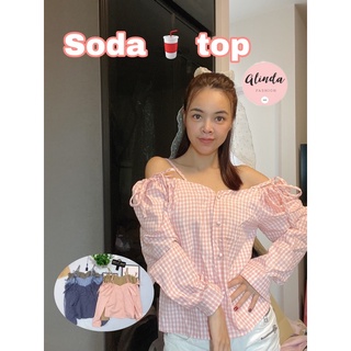 Soda 🥤 Top // เสื้อเชิ้ตเปิดไหล่ ทรงสวยผ้าใสสบาย