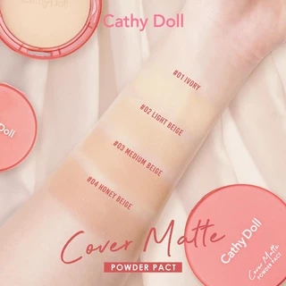 แป้งฝุ่นอัดแข็ง เคที่ดอลล์ คัฟเวอร์ แมทท์ พาวเดอร์ แพ็ค Cathy Doll Cover Matte Powder Pact SPF30 PA+++ 4.5 g./12 g.