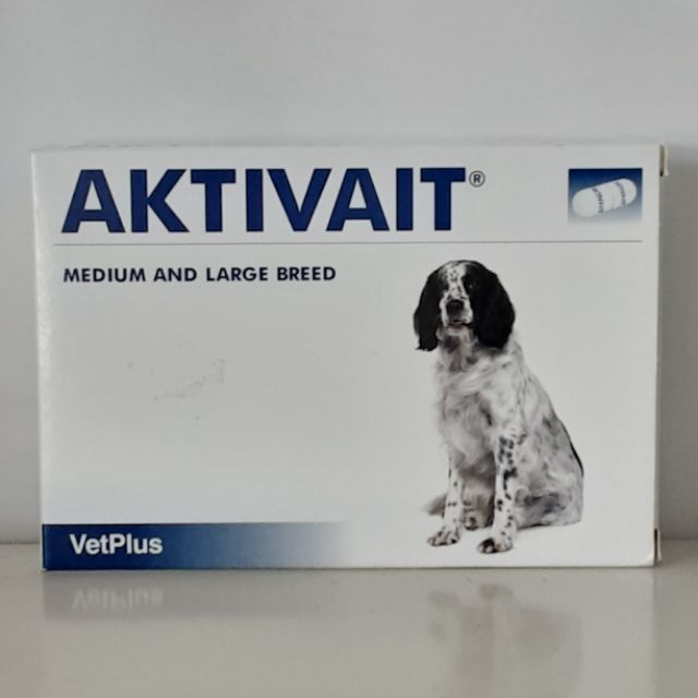 AKTIVAIT MEDIUM AND LARGE BREED อาหารเสริมบำรุงสมอง แอคทิเวท สุนัขขนาดกลางถึงใหญ่  60 แคปซูล