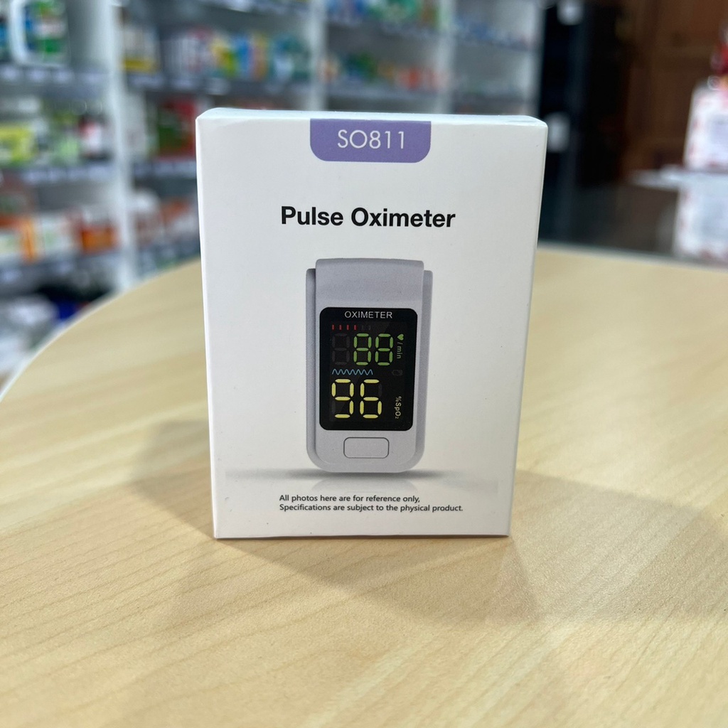 เครื่องวัดออกซิเจนปลายนิ้ว Pulse Oximeter รุ่น SO811 พร้อมถ่านพร้อมส่งจากร้านยา