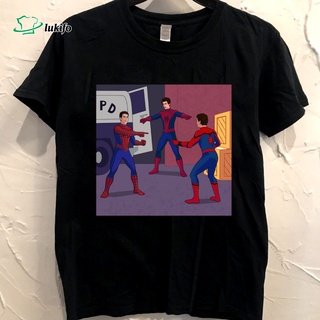 เสื้อเชิ้ต พิมพ์ลาย Spider-Man Meme สีดํา สไตล์คลาสสิก เหมาะกับของขวัญคริสต์มาสSize S-5XL