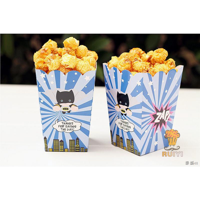 24 X Cartoon Superhero Popcorn Box Kids Birthday Party Gift Popcorn Box  Wedding Decoration Supply | Shopee Thailand