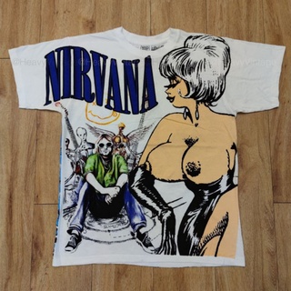 NIRVANA BOOTLEG OVP OVERPRINT ลายเสื้อวง เสื้อวงเนอร์วานา งานบูทเลท