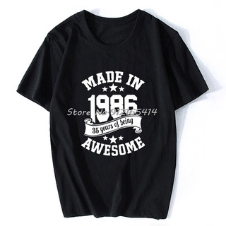 ขายดี!ขายดี เสื้อยืดแขนสั้น พิมพ์ลาย Made In 1986 35 Years Awesome Birthday สไตล์ฮิปฮอป สําหรับผู้ชาย CGdkdm73MGcghc10S-