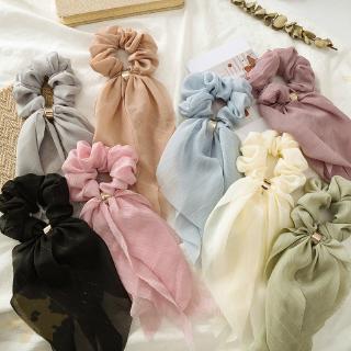 หูกระต่าย ยางรัดคู่ วงผมหญิงที่ทันสมัย Bow tie Double rubber band Fashionable female hair band