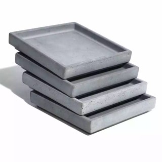 (Grey Shade) SquareTray 9 cm. ถาดรองแก้ว ถาดใส่ของ ถาดปูน ของแต่งบ้าน