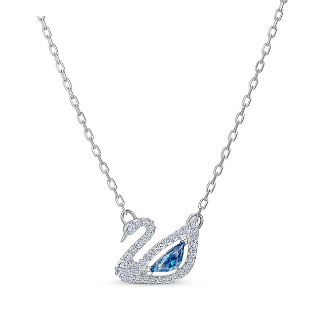 DAZZLING SWAN สร้อยคอผู้หญิงหงส์สีน้ําเงินสําหรับเครื่องประดับเด็กผู้หญิง