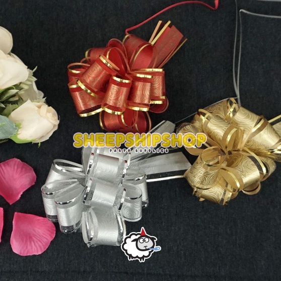 (UK30) ริบบิ้นเชือกรูดกลมจัมโบ้ขายปลีก ขนาด 30 / ริบบิ้นเชือก Organdi ของขวัญวันเกิด / พัสดุ Eid