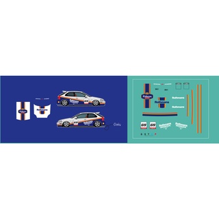 ดีคอล Rothmans หมึกรองขาว ติดชิ้นงานได้ทุกสี ติดรถHot Wheels /Majorette 1:64 Decal  water slide