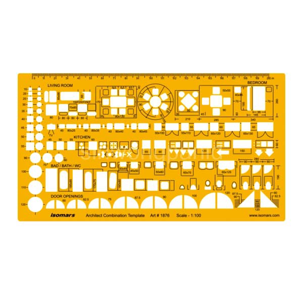 แผ่นเพลท ARCHITECT 1:100 ขนาด 225×125 มม. ดีจีอาร์ต ISOMARS #ISM-1876