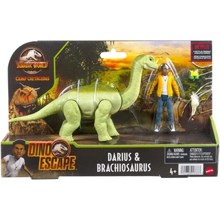 ชุดของเล่น Jurassic World Human Dino Pack Darius &amp; Baby Brachiosaurus Camp Cretaceous สําหรับเด็ก