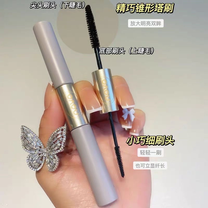 5562 (ใหม่/แท้) NOVO มาสคาร่า 2 IN 1 ติดทนยาวนาน สีสวย ขนตาหนางอนยาว กันน้ำ DOUBLE EYELASH MASCARA