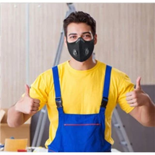 🇹🇭หน้ากากกันฝุ่นระบายอากาศ 2 - filter pm 2 . 5 สําหรับผู้ใหญ่วัยรุ่นพร้อมแผ่นกรอง กันฝุ่น ละอองน้ำ ปรับสายได้-hp5280