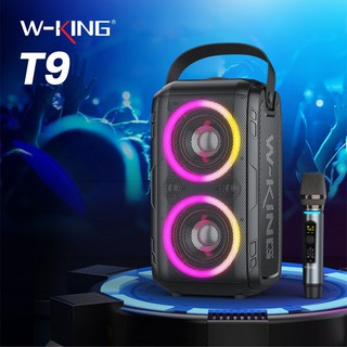 W-king T9 ลำโพงบลูทูธ LED กำลังขับ 80W เบสแน่น Bluetooth Speaker ลำโพงบลูทูธ เสียงทรงพลัง แถมฟรีไมค์ไร้สาย w king t9